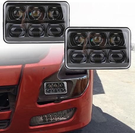 Amazon 4x6 5インチ 6dレンズ Led長方形 プロジェクターヘッドライト Hi Loビームdrl For Suv Atv Utv 4 X 4 トラック 車 2個セット ヘッドライト本体 車 バイク