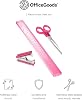 OfficeGoods 3 Piece Acrylic Desk Set - Includes Ruler, Staple Remover, Scissors - Functional & Elegant Desk Accessories - Stationery Tools for Home, Office, and School - Pink with Silver Metal