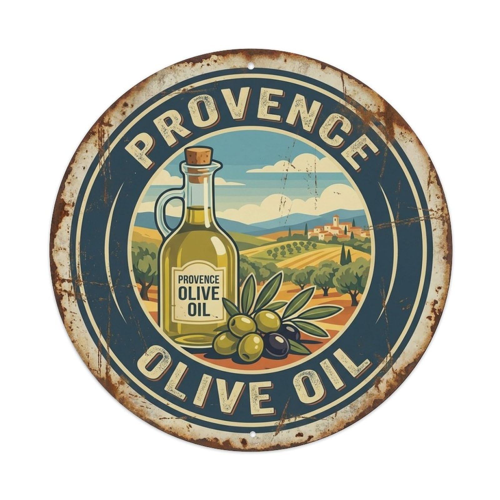 France Provence Olive Oil Countryside Travel Metal Tin Sign