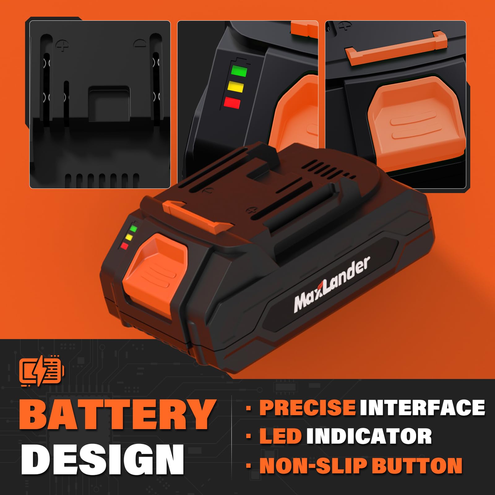 MAXLANDER 2.0Ah Lithium Rechargeable Battery, 20V Battery Great