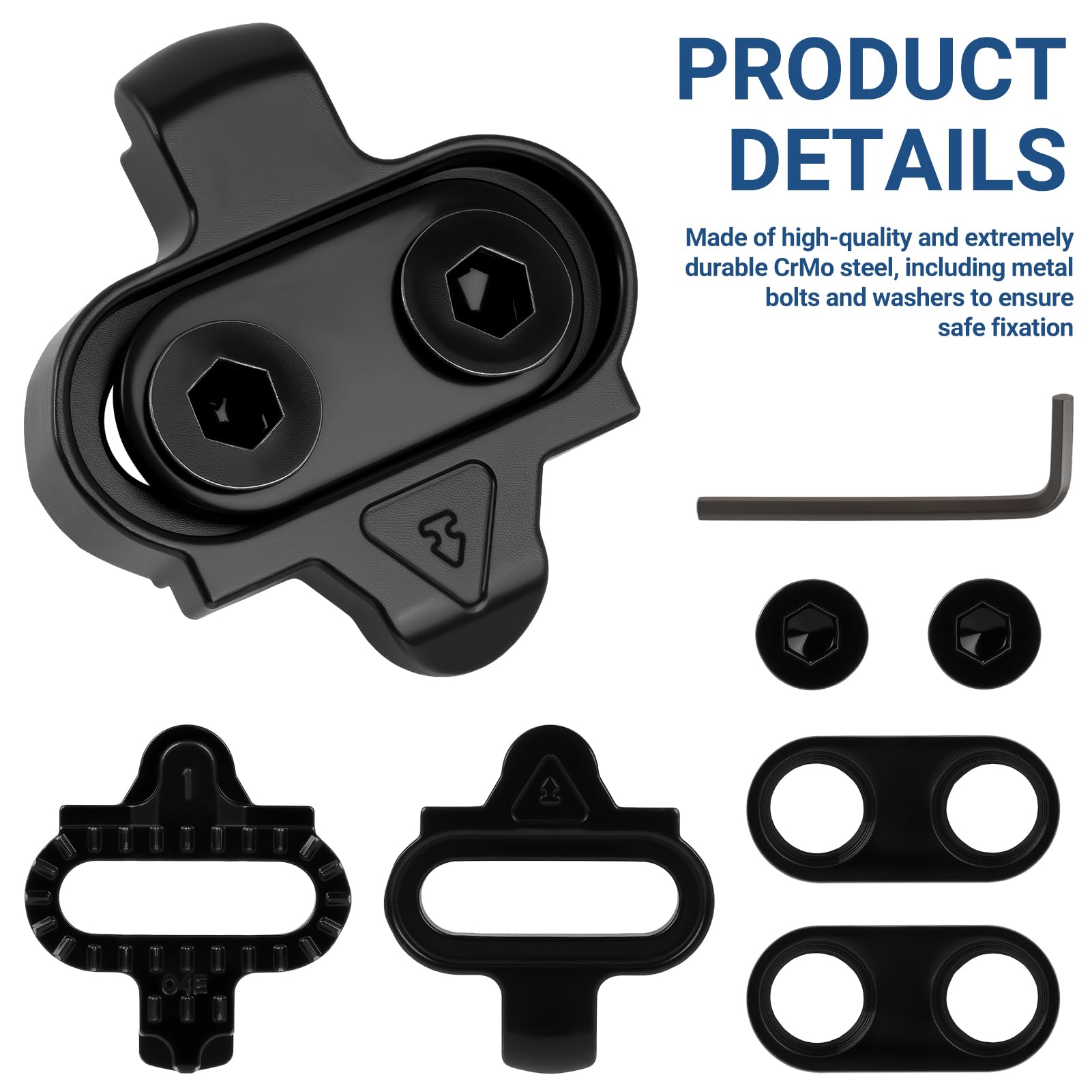 2 PCS Tacchetti per Bici Compatibili, Tacchetti Bici con Piastre Antiscivolo in Acciaio, Sgancio Rapido, per Scarpe Mtb, Ciclismo Indoor e Pedali Bici da Corsa, Set di Tacchetti Unisex per Pedale