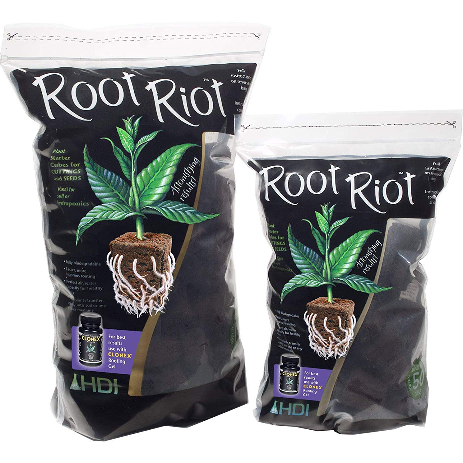 Root Riot Plant Starter Cubes | Root Riot Bags (Faster and more vigorous rooting)