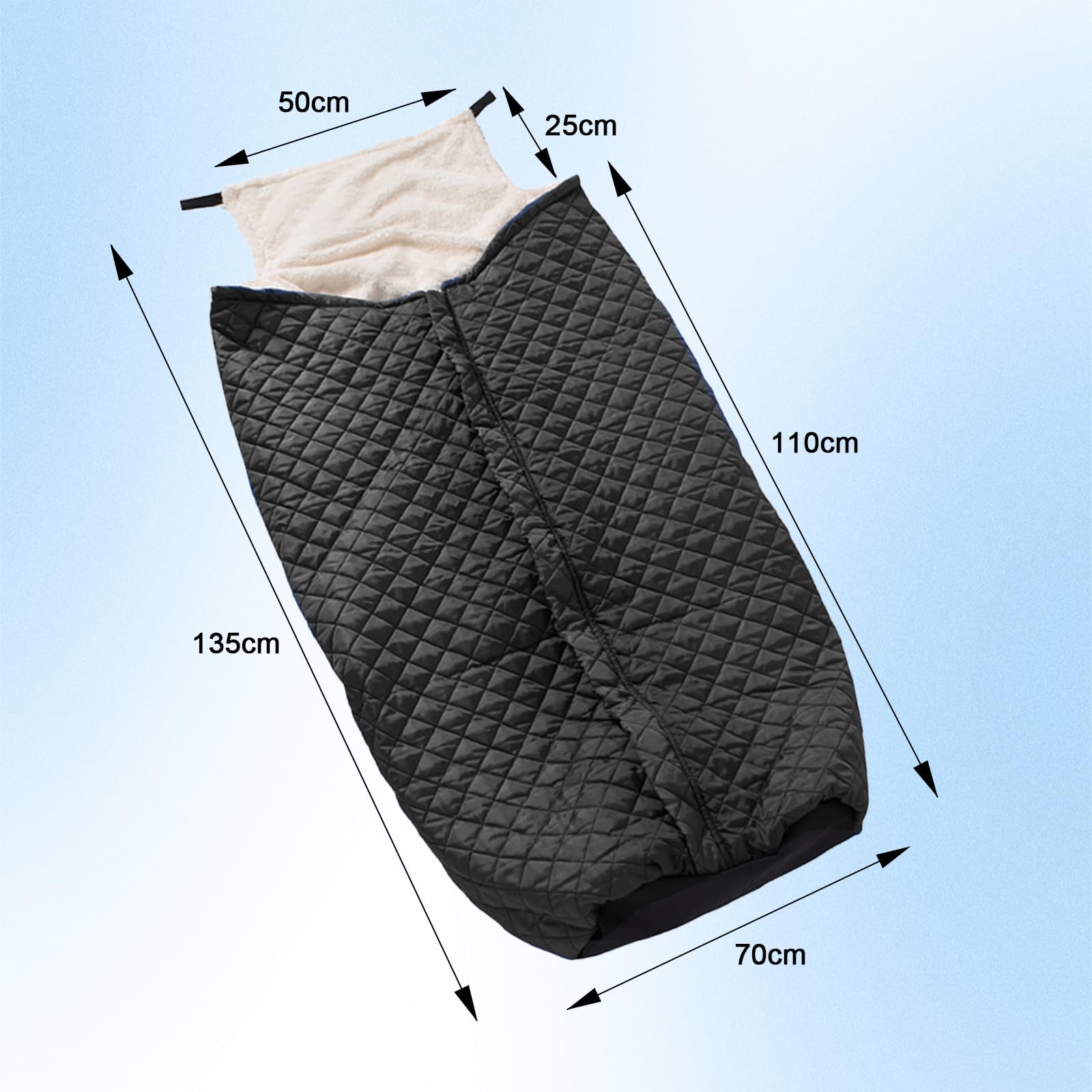 Rollstuhl Fußsack Winter Schlupfsack | Winddichte Rollstuhl Schlupfsack Rollstuhlsack Wintersack Decke Sitzsack Rollstuhldecke Beindecke Winter | Universelle Größe (Black)