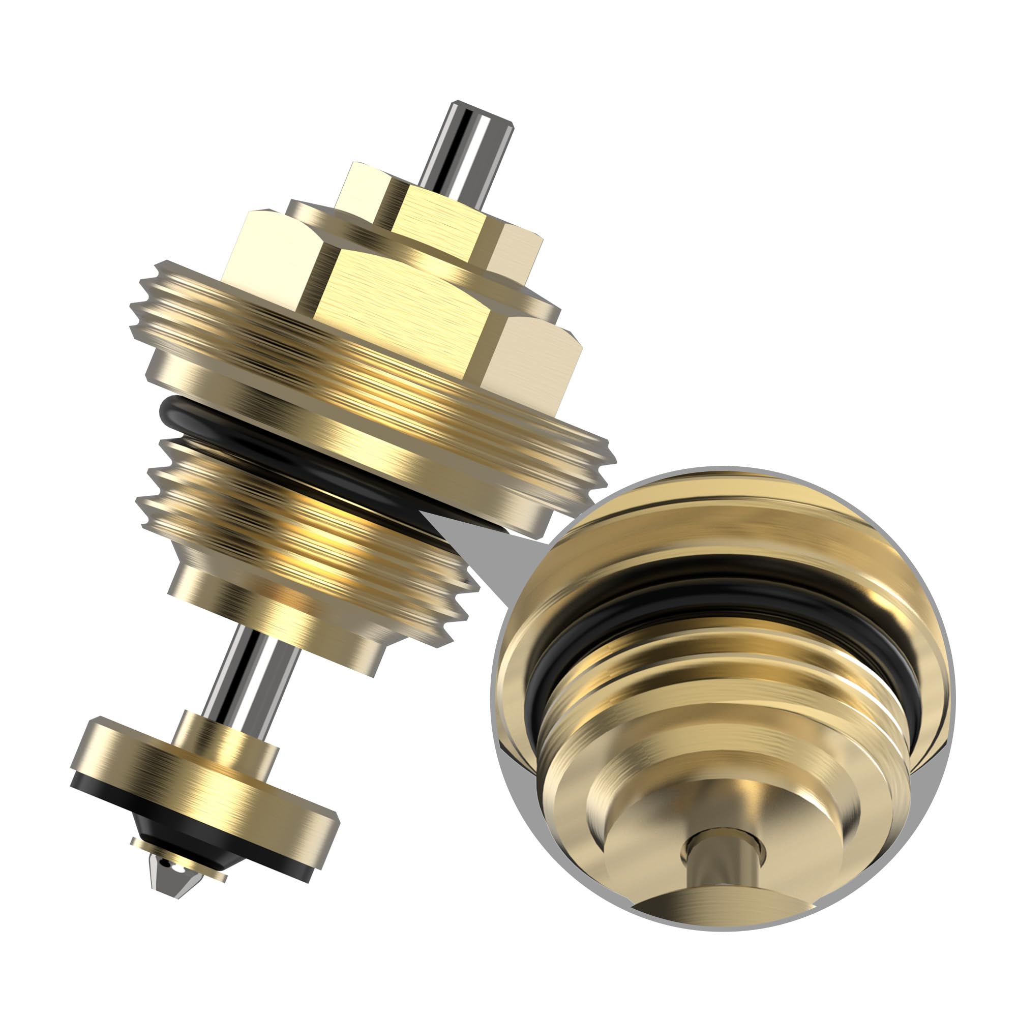 VANCOCO 10 inserti per valvola G1/2 per distributore M30 × 1,5 mm, collettore di riscaldamento a pavimento per attuatore UFH, perno di ritorno in ottone, nucleo della valvola del collettore e