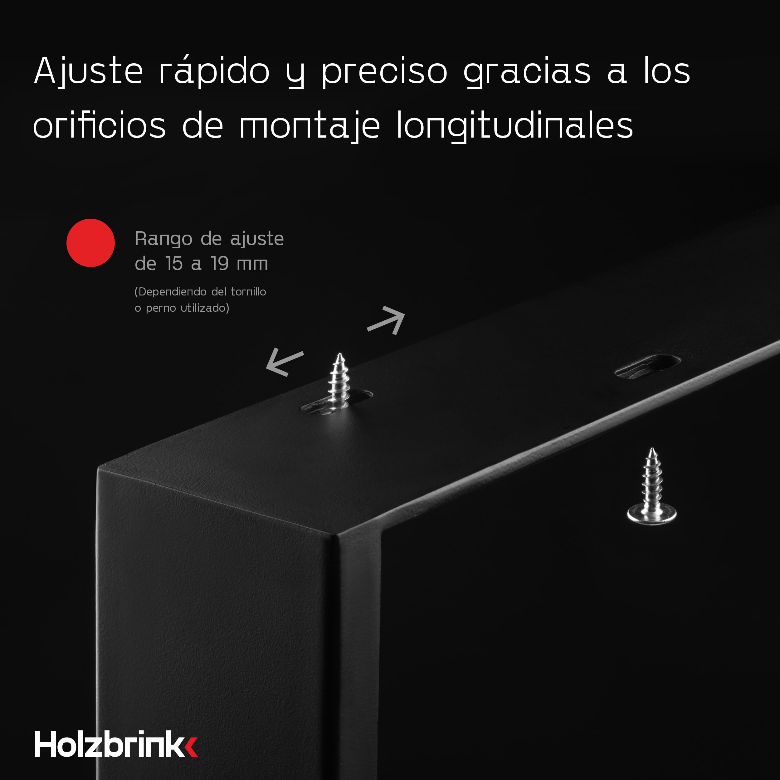 HOLZBRINK Patas de Metal Gris para Mesa | Soportes/Marco para Mesa del Centro, Comedor, Escritorio, Banco | Juego de 2 Patas 40 x 43 cm