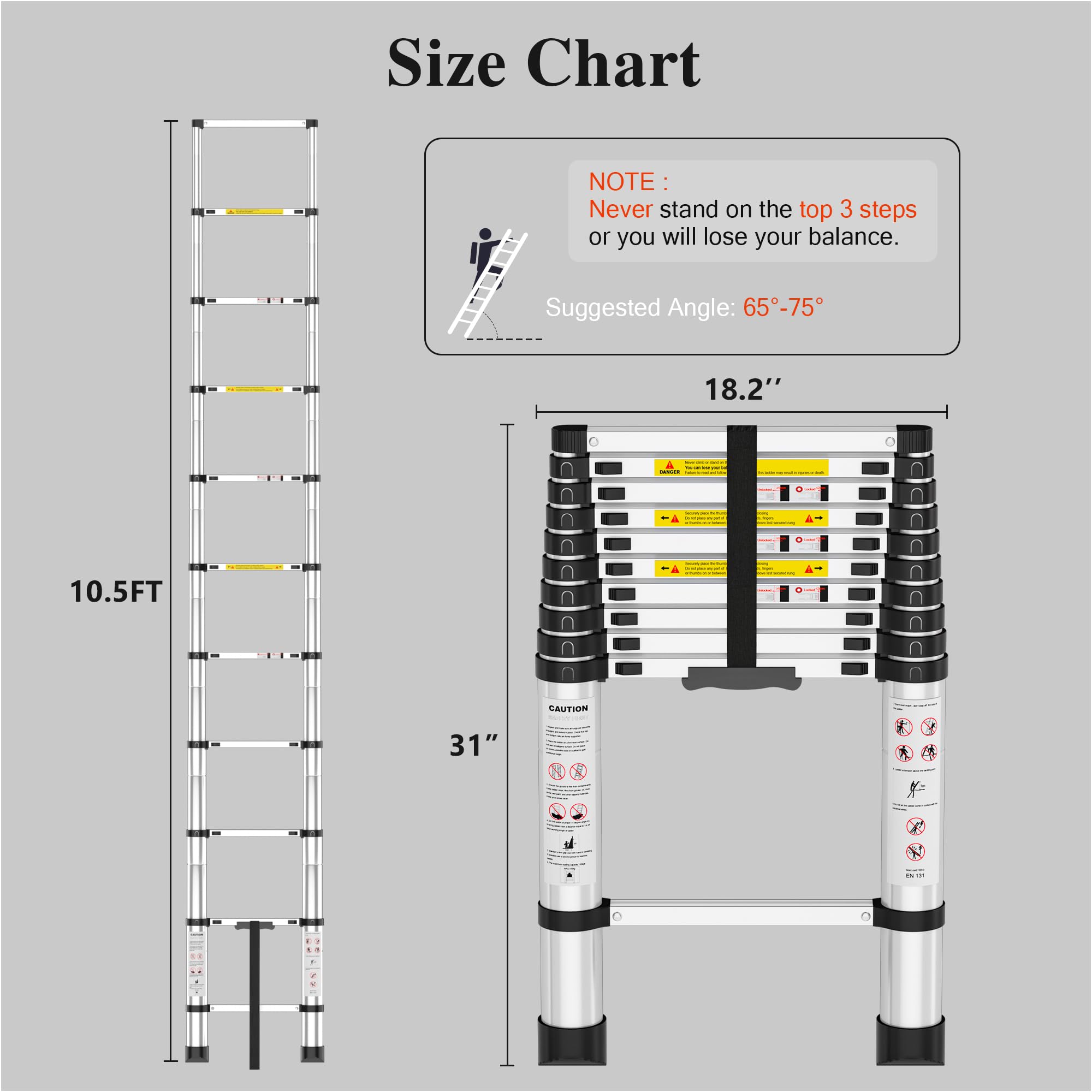 Retractable Rv Ladder Snapklik.com : Adjustable Retractable Telescopic Collapsible ...