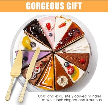 Amazon | ウェディングケーキナイフとサーバーセット: ゴールドケーキ
