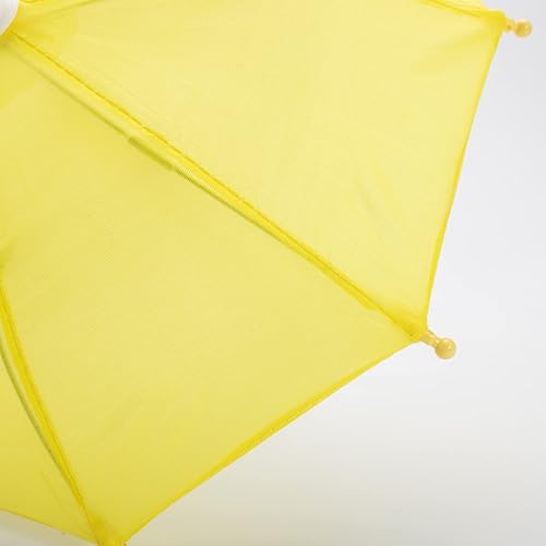 Miniatura 7 de Hiawbon Escala 1:6, 8 Paraguas en miniatura, ajustable, mini paraguas colorido y lluvioso para decoración de personas de 18 pulgadas