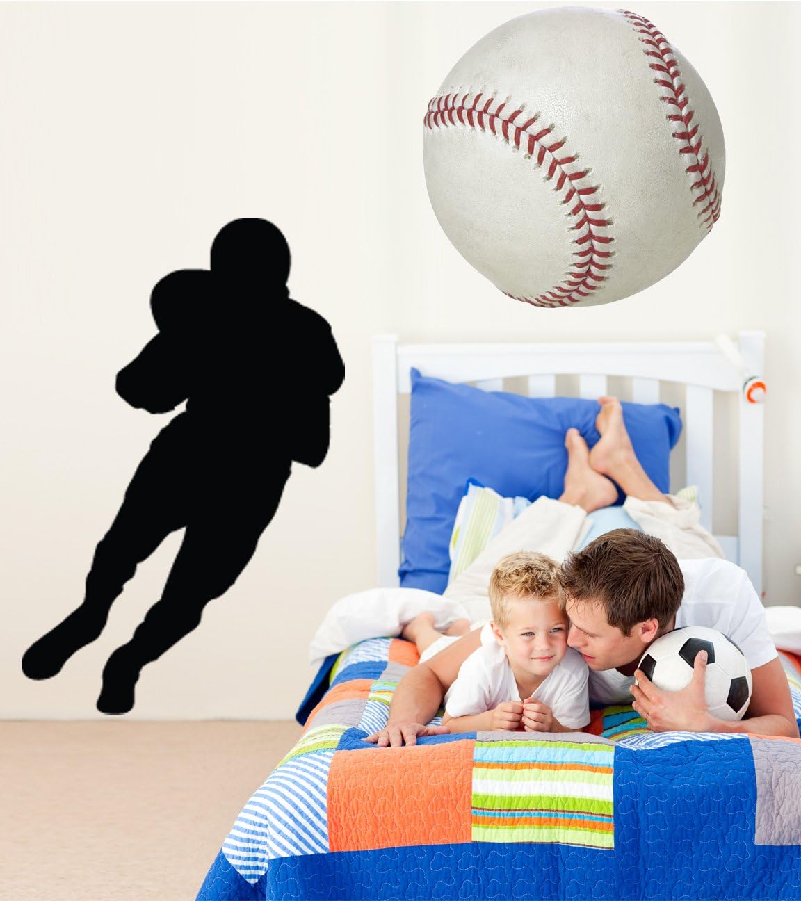Football Ball Carrier II Silhouette Wall Decal Cutout