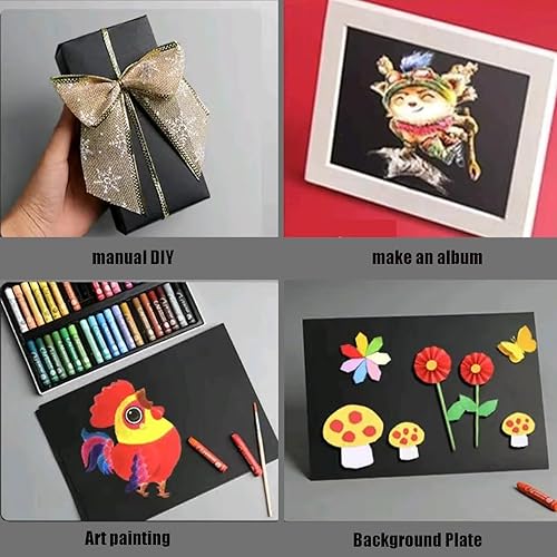 Miniatura 6 de Smanzu Paquete de 50 cartulina negra de 5 x 7 pulgadas, grueso, pesado, 92 libras, para hacer tarjetas de invitaciones, postales