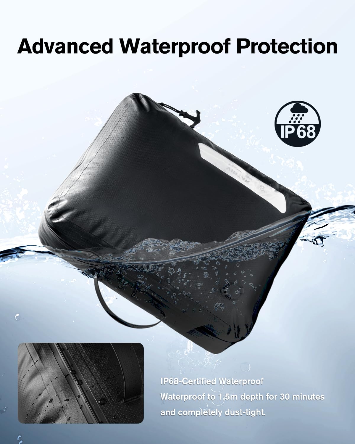Vakuumbeutel für Reisen, platzsparende Vakuum-Aufbewahrungsbeutel mit IP68 wasserdicht, Vakuumbeutel für Kleidung Reisen, wiederverwendbare Kompressionsbeutel für Handgepäck und Rucksack (40 l, 2