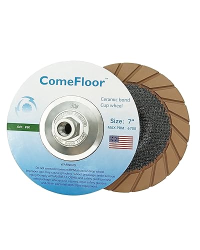 Miniatura 24 de Rueda de taza de molienda de hormigón Rueda de copa de diamante de cerámica de 7 pulgadas para molienda de piso, se adapta a amoladora angular