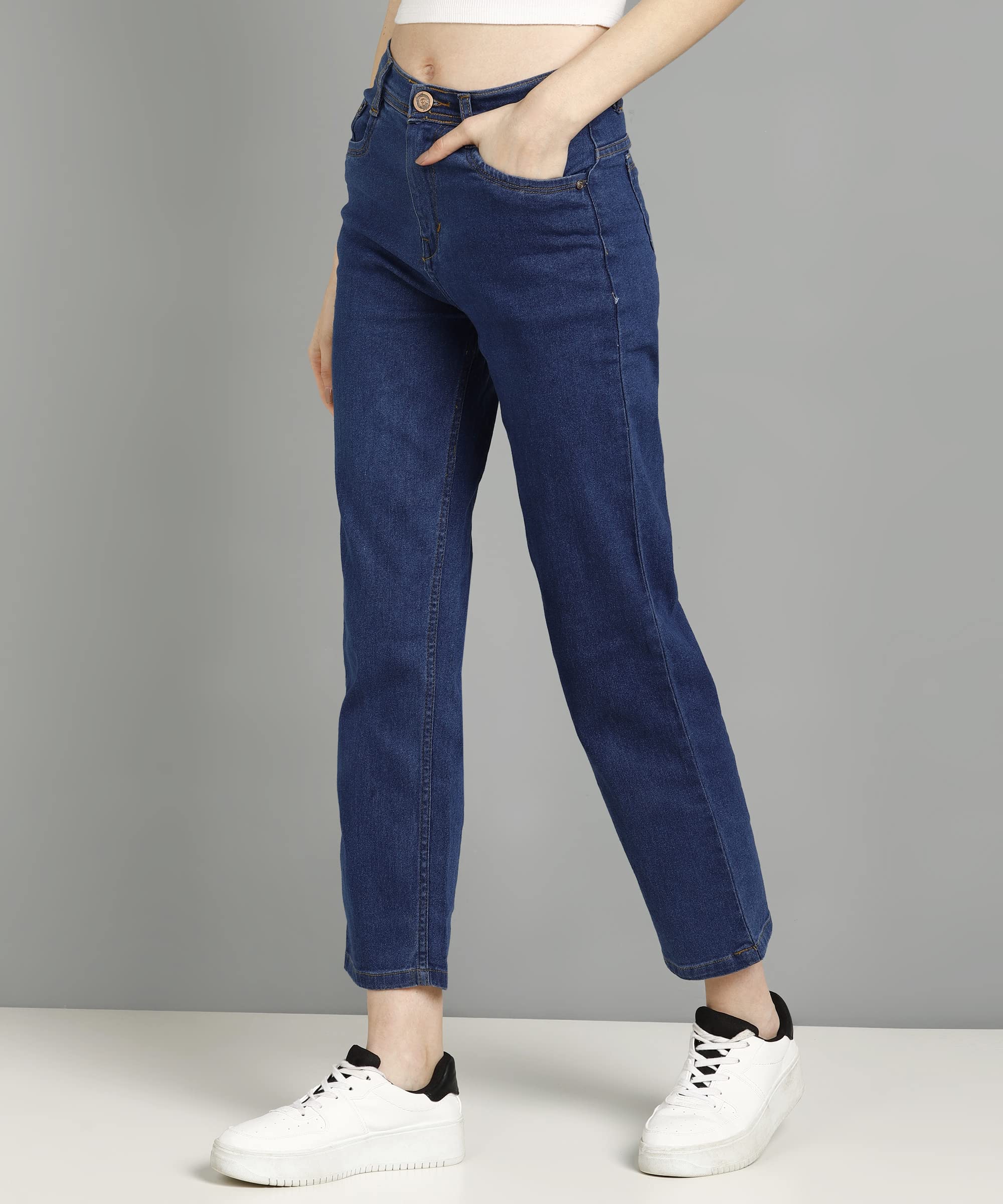 Nifty Women's Denim Straight Fit Boyfriend Jeans (Jean_1439_BTA_32_Bata_Blue_32) - Image 3 thumbnail