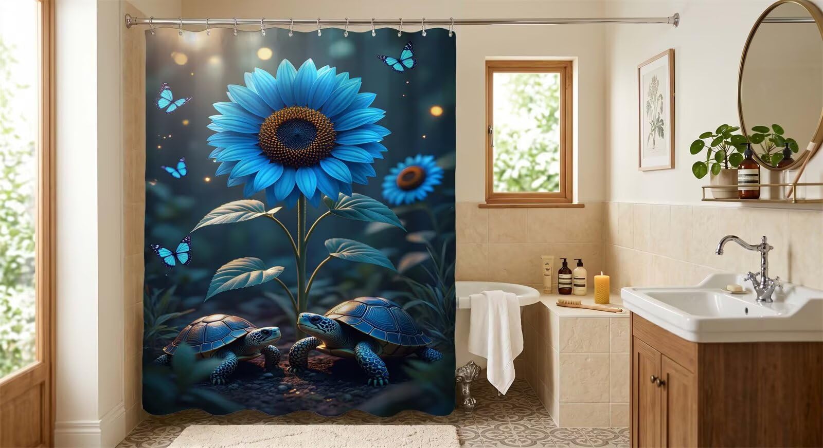 Rideau de douche en polyester de qualité supérieure durable pour baignoire 120x180
