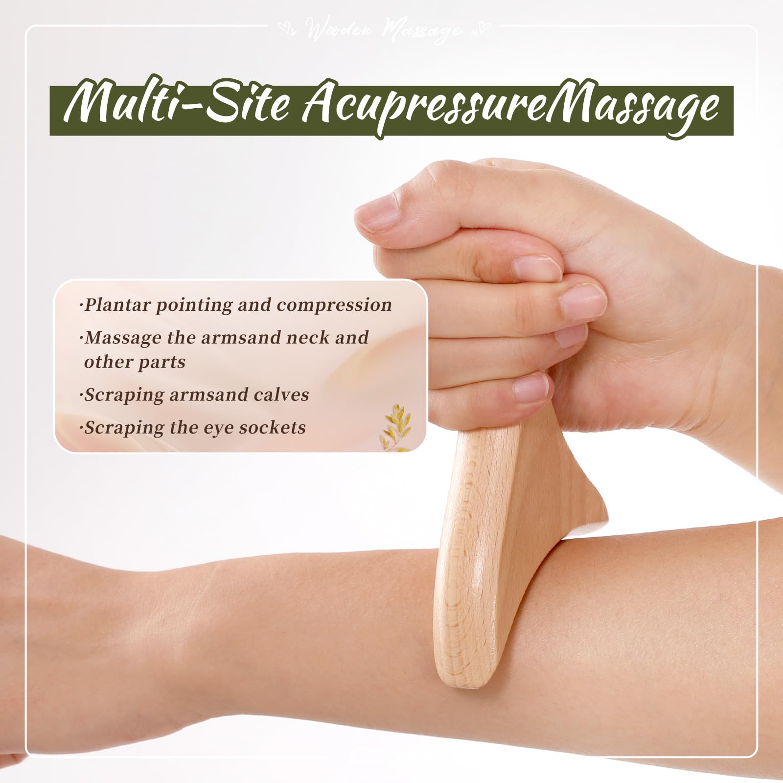 Kit Maderoterapia Corporal 6 Piezas, Maderoterapia Abdomen y Celulitis, Masajeador Madera, Moldear el cuerpo, Bolsa de Transporte y Guía