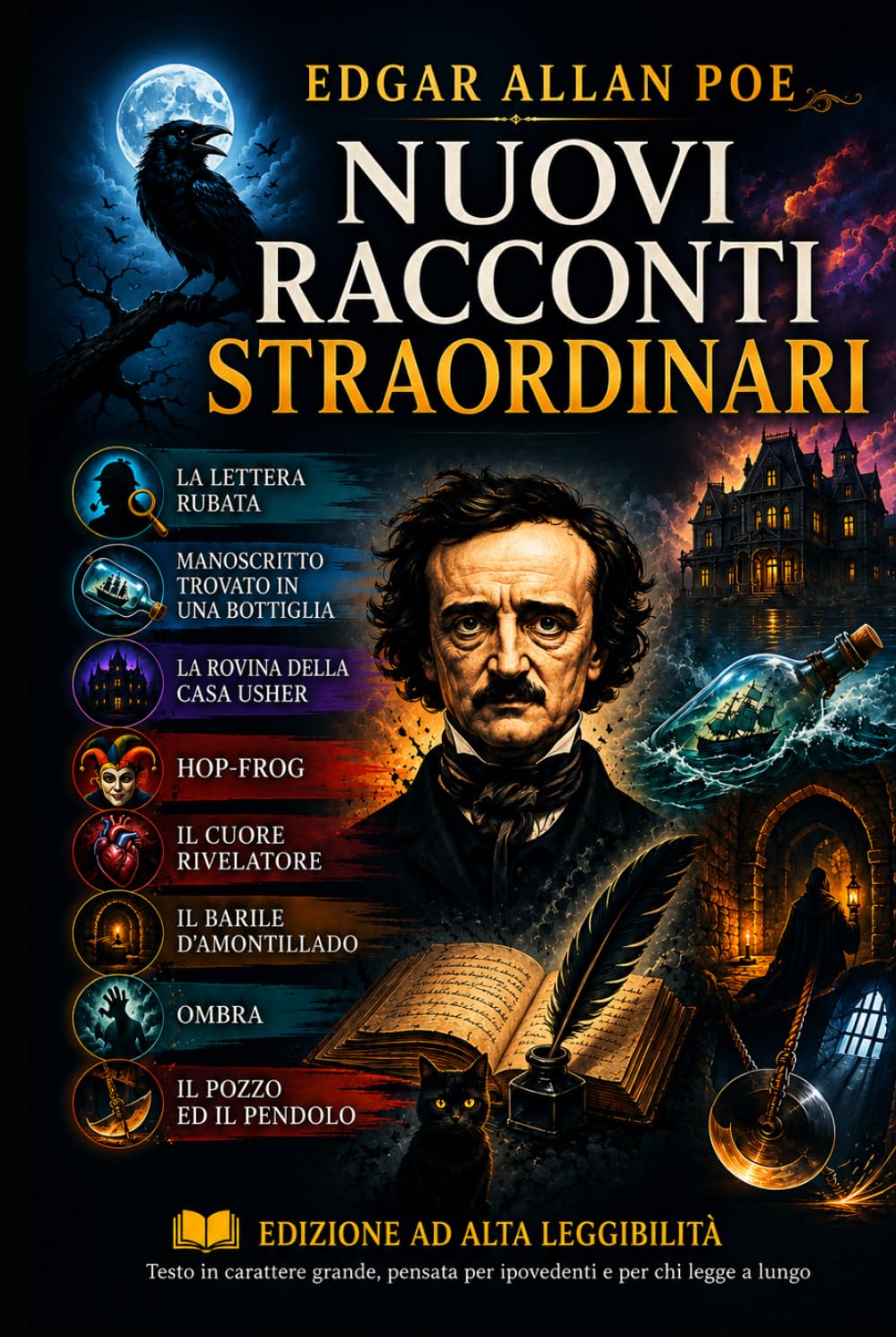 NUOVI RACCONTI STRAORDINARI: Otto racconti di Edgar Allan Poe - Alta leggibilità