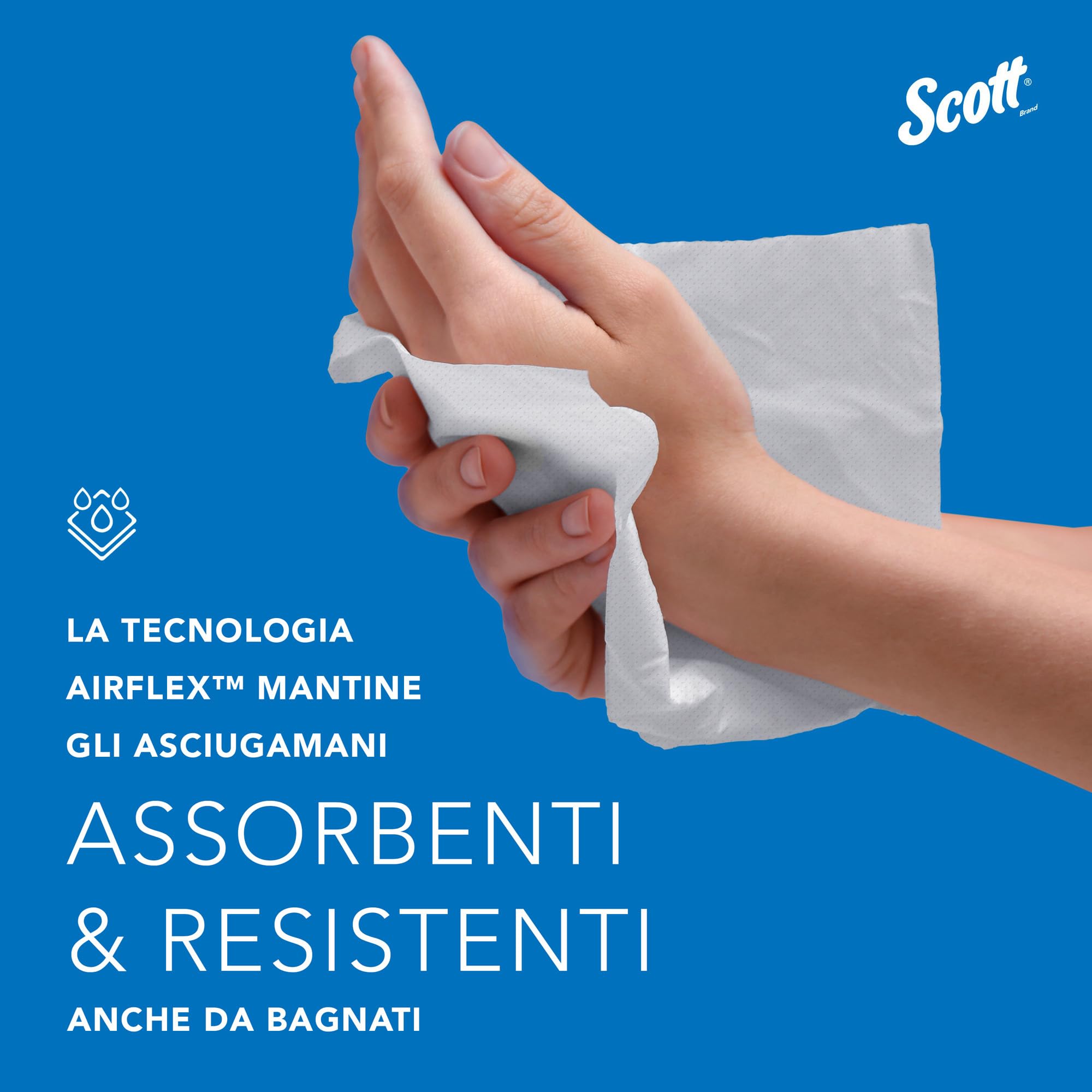 Scott Slimfold Asciugamani 1804, Asciugamani monouso intercalati con piegatura Slimfold, Tecnologia Airflex, Colore bianco, 16 confezioni da 250 fogli di carta (totale 4000)