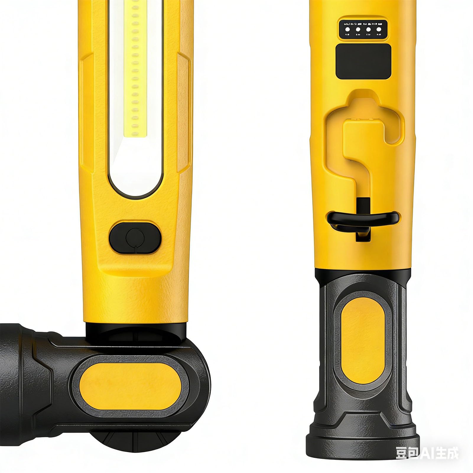 GOWENIC Barra Luminosa da Lavoro a LED Magnetica 3 Livelli di luminosità Barra Luminosa Meccanica di Controllo del Sensore per Ispezione di Emergenza Giallo