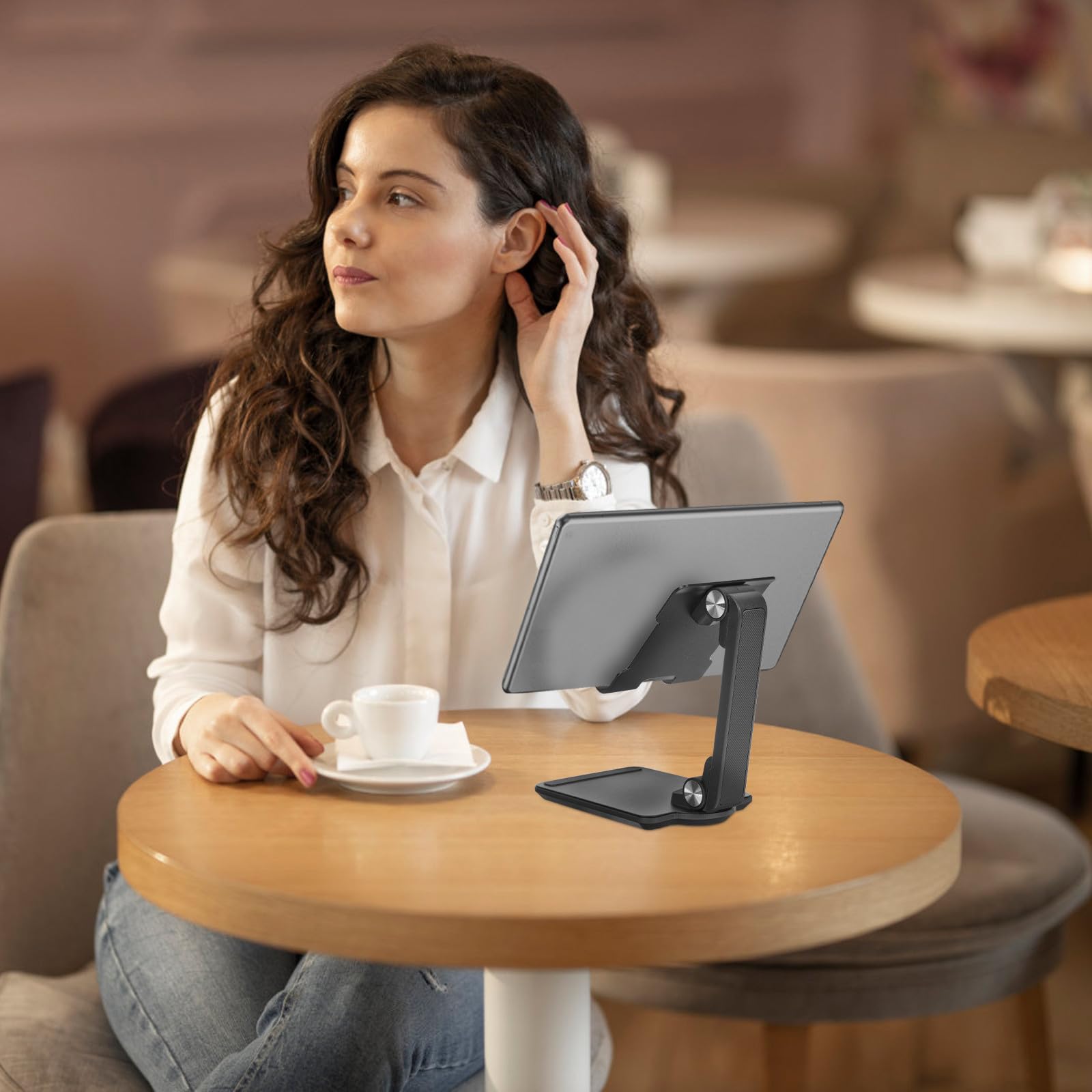 Soporte Portátil Ajustable para Teléfonos Móviles y Tabletas de Aleación de Aluminio, Diseño Plegable, Estable y Resistente para Oficina y Viaje