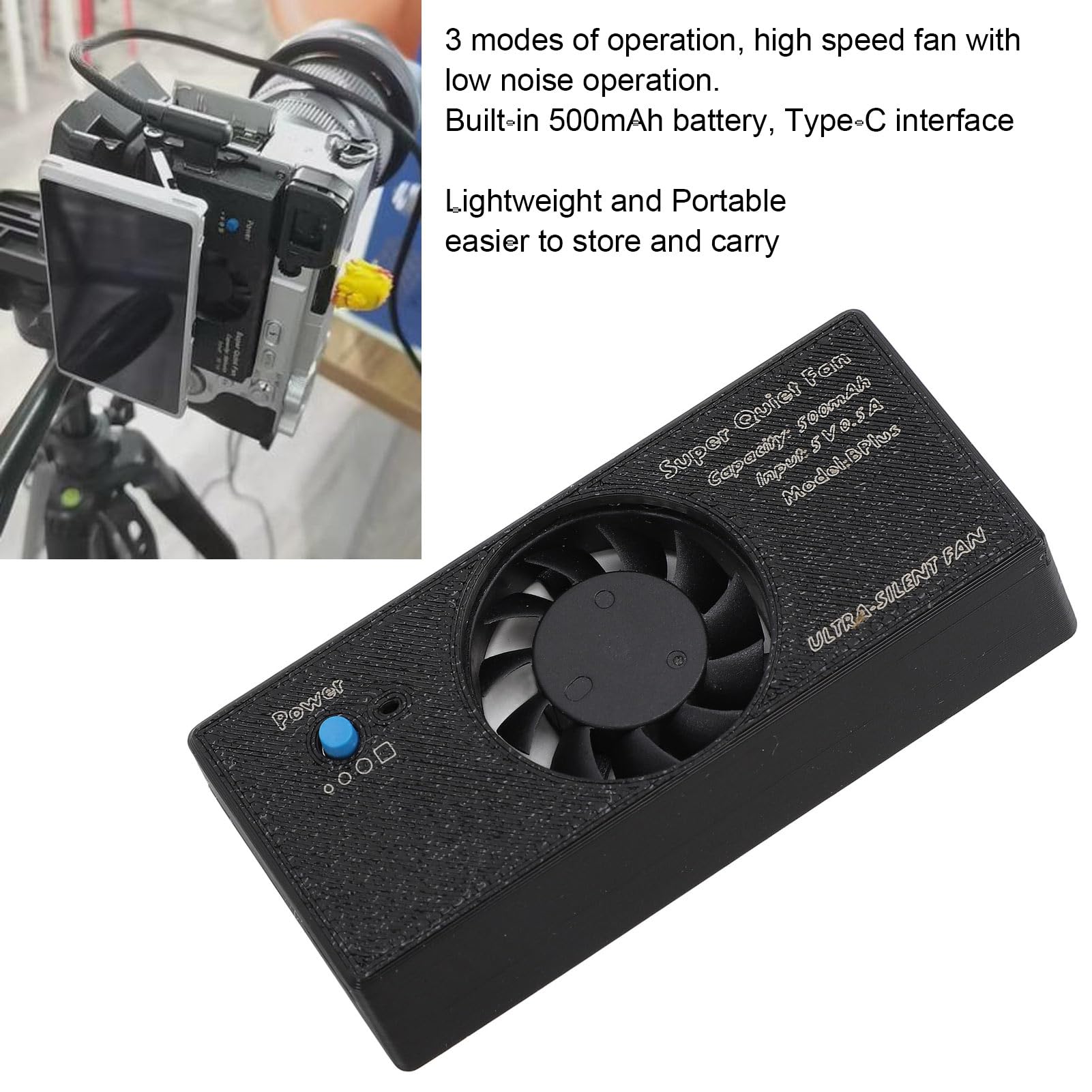 Ventola di Raffreddamento della Fotocamera, Ventola del Radiatore Esterna Silenziosa per Fotocamere A7M3 A7R4 A7RIII A7III A9II A6300 A6400 A6600 A6500 RX100 NEX XT4