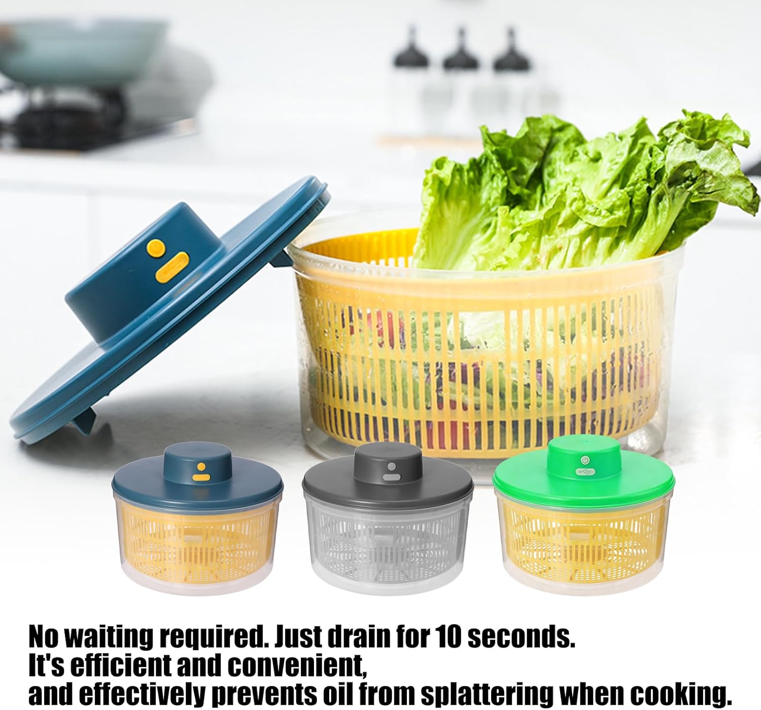 High Efficiency Vegetable Dehydrator Machine Rechargeable for Salad Drying Quiet Operate Quick Drying Fruit Kitchen Tool