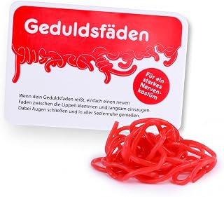 Liebeskummerpillen Geduldsfäden - Fruchtgummischnüre mit Erdbeergeschmack - Lustige Süßigkeiten für Kollegen, Freunde & Familie - Nervennahrung Anti Stress Fruchtgummi witziges Mitbringsel (24g)