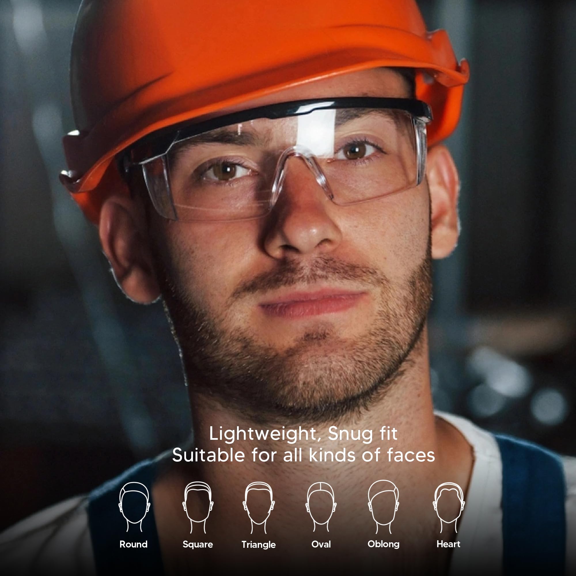 Gafas de seguridad transparentes, paquete de 12 gafas de seguridad ajustables, amplia visión, resistentes a los impactos, protección UV, protección ocular protectora para trabajo industrial