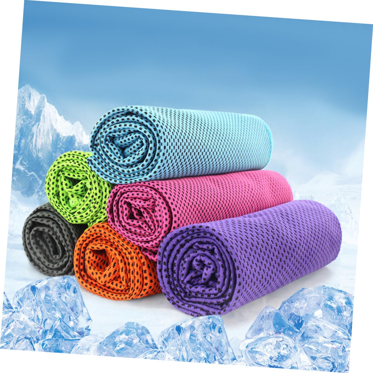 SUPVOX Summer Cooling Towel 9 Pack Absorbent Quick Dry Large for Sports Pilates Yoga Camping