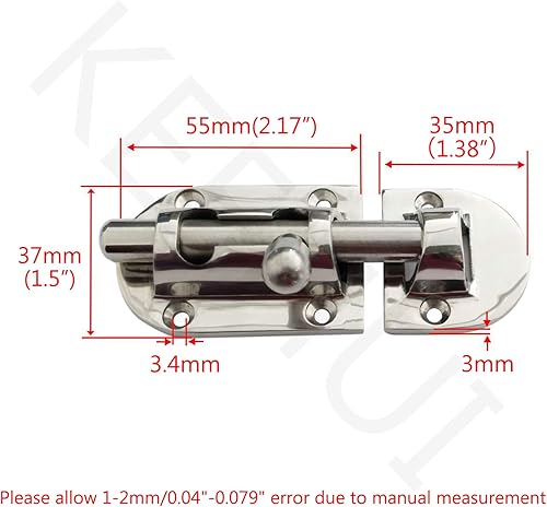 Miniatura 17 de Marine - Perno de acero inoxidable 316 resistente de 4-3/8 pulgadas para ventana de barco marino, puerta, escotilla, gabinete