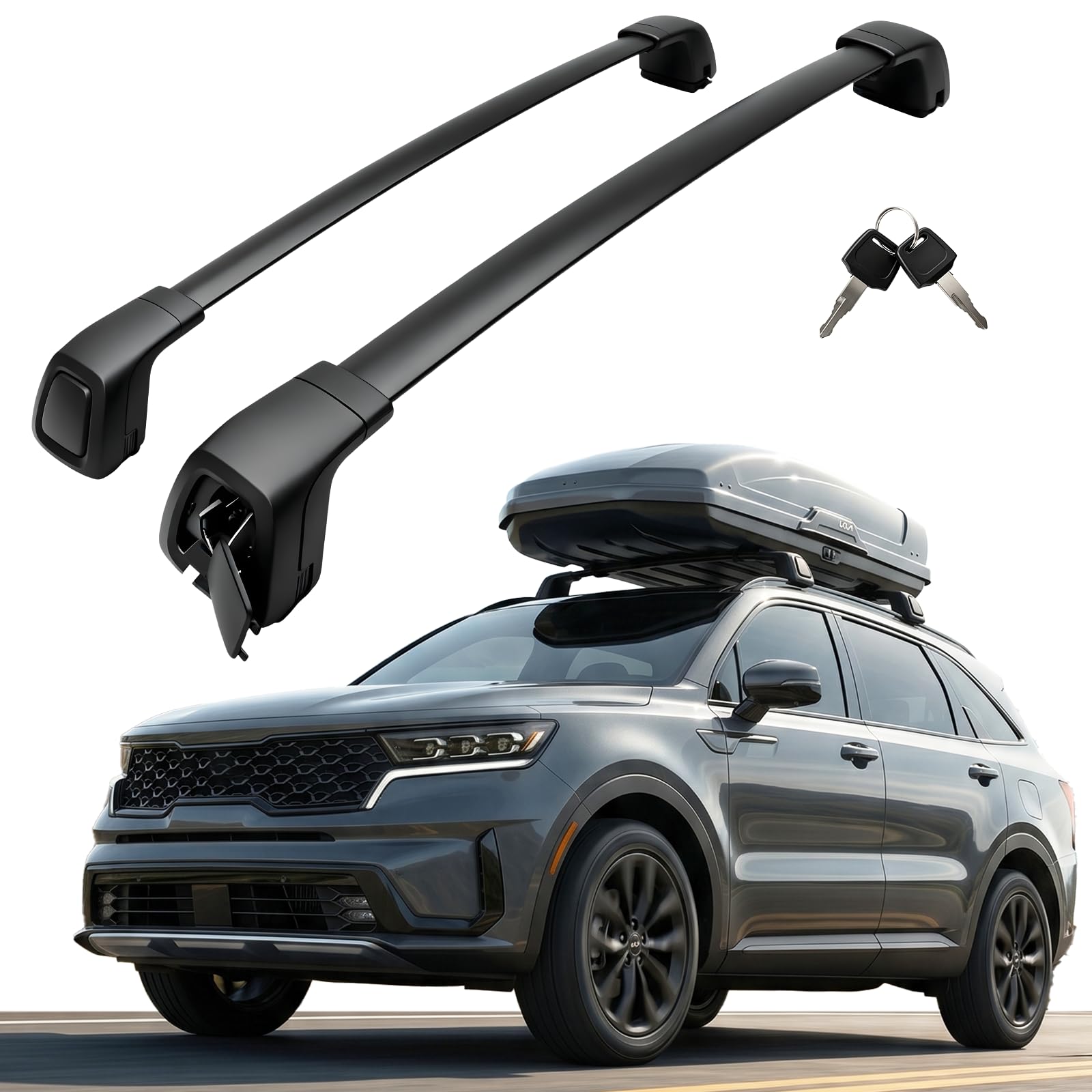 kia sorento mit dachzelt Snailfly Dachträger-Querstangen passend für 2021–2023 & Sorento HYBIRD Dachgepäck-Querstangen Schloss (nur für Nicht-X-LINE-Modelle mit bündigen Seitenschienen) Auto & Motorrad Better than carbon? Vaast Fahrradtyp: Hybrid FRAME & LENS:BLACKOUT FRAME / ChromaPop™ Sun Black Lens