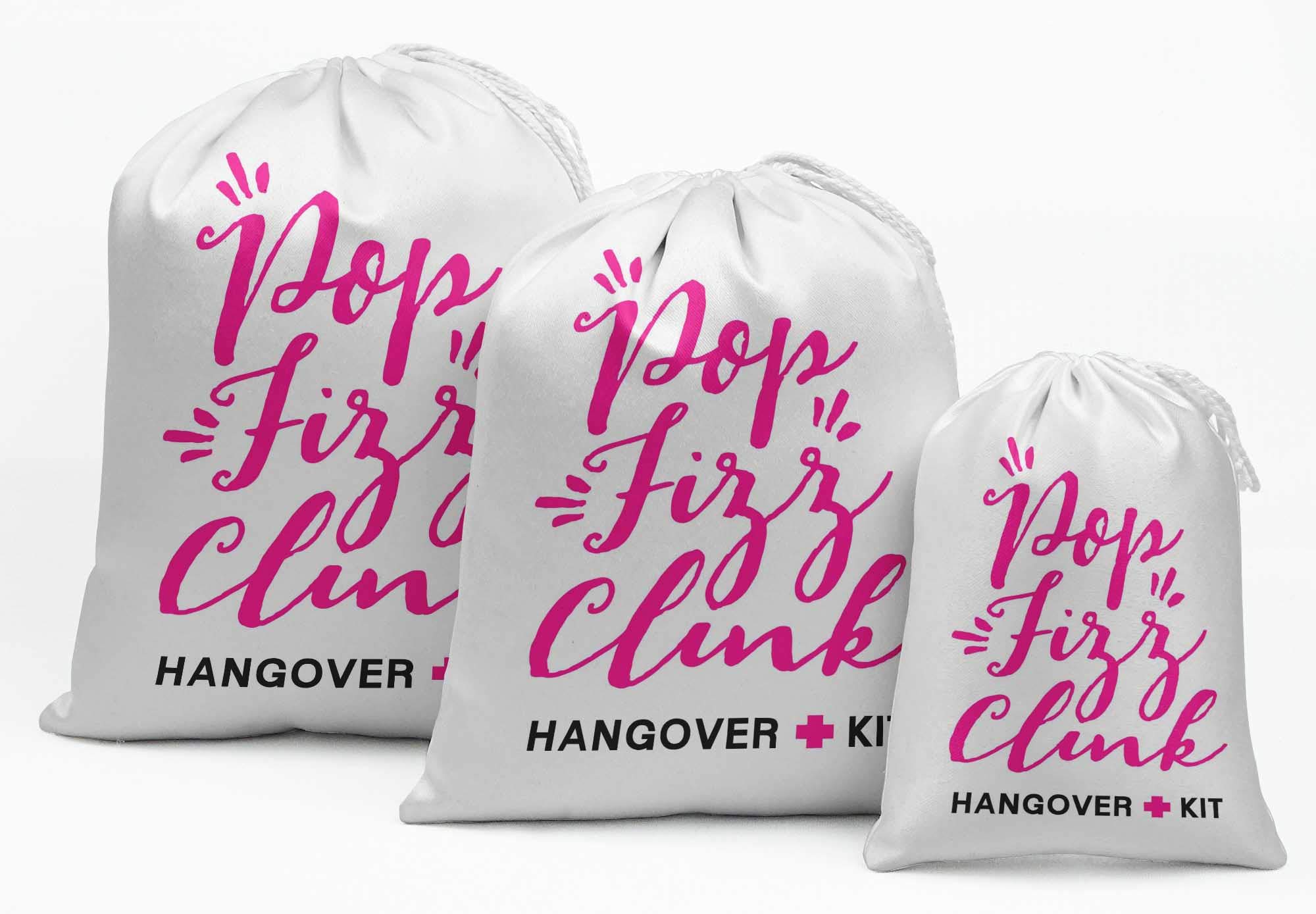 Darling Souvenir Fabric White Hangover Kit Bachelorette Party Supplies Gift Pouches Favor Candy Bags 15 Pieces