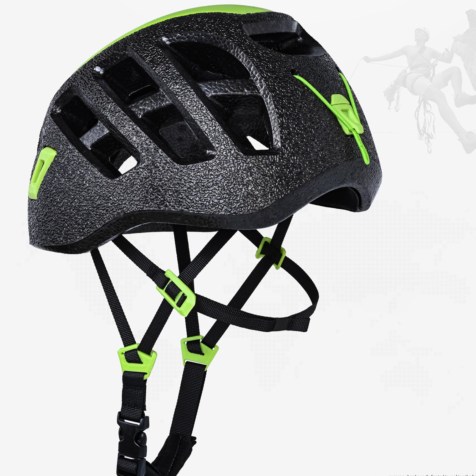 Casco de escalada con absorción de impactos con agujero de ventilación y correa ajustable para hombres y mujeres, casco de escalada al aire libre para montañismo, espeleología