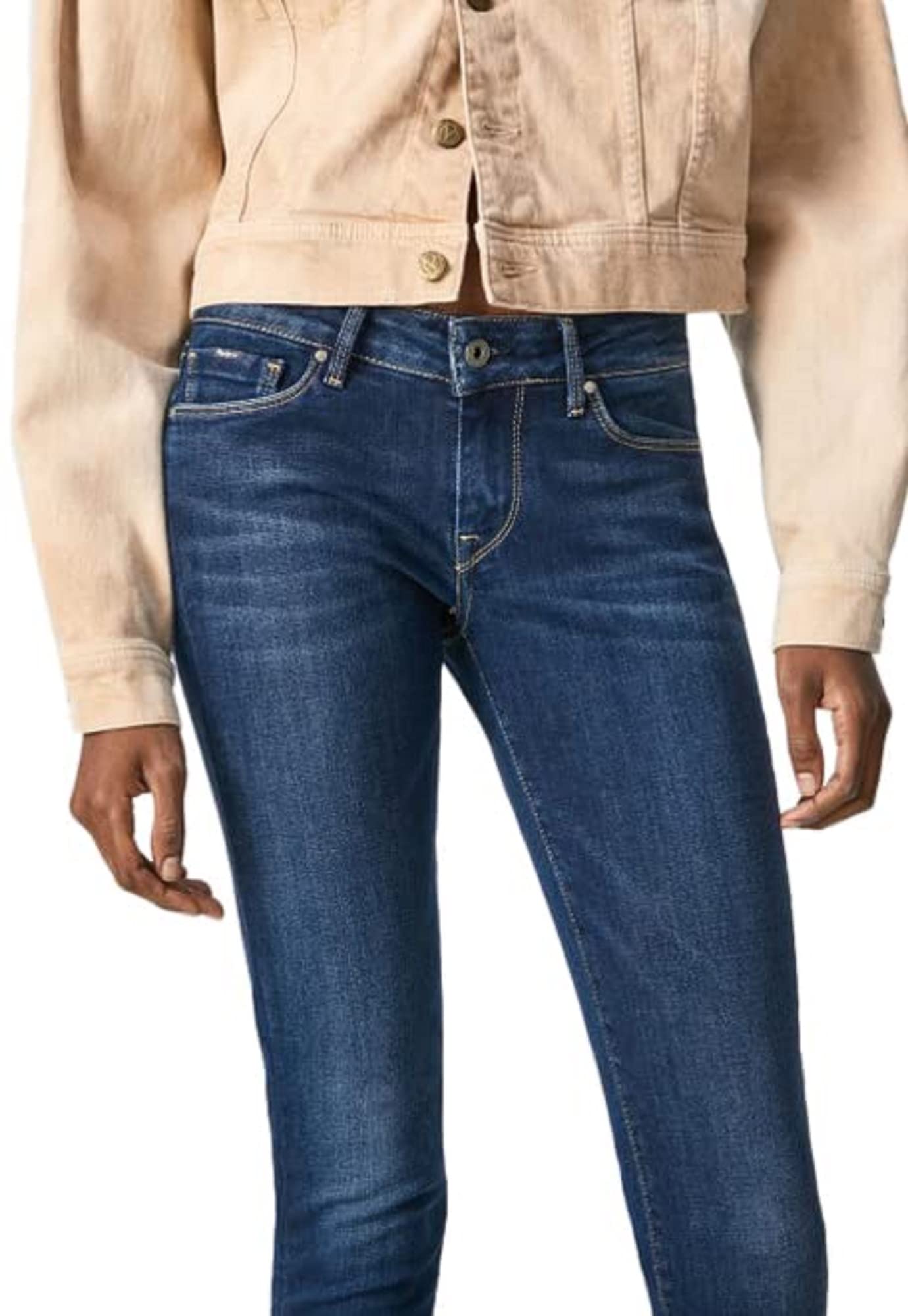 Pepe Jeans Soho Women's Jeans Skinny Fit Mid Waist Denim, Blue (Denim-h45), 27W / 30L