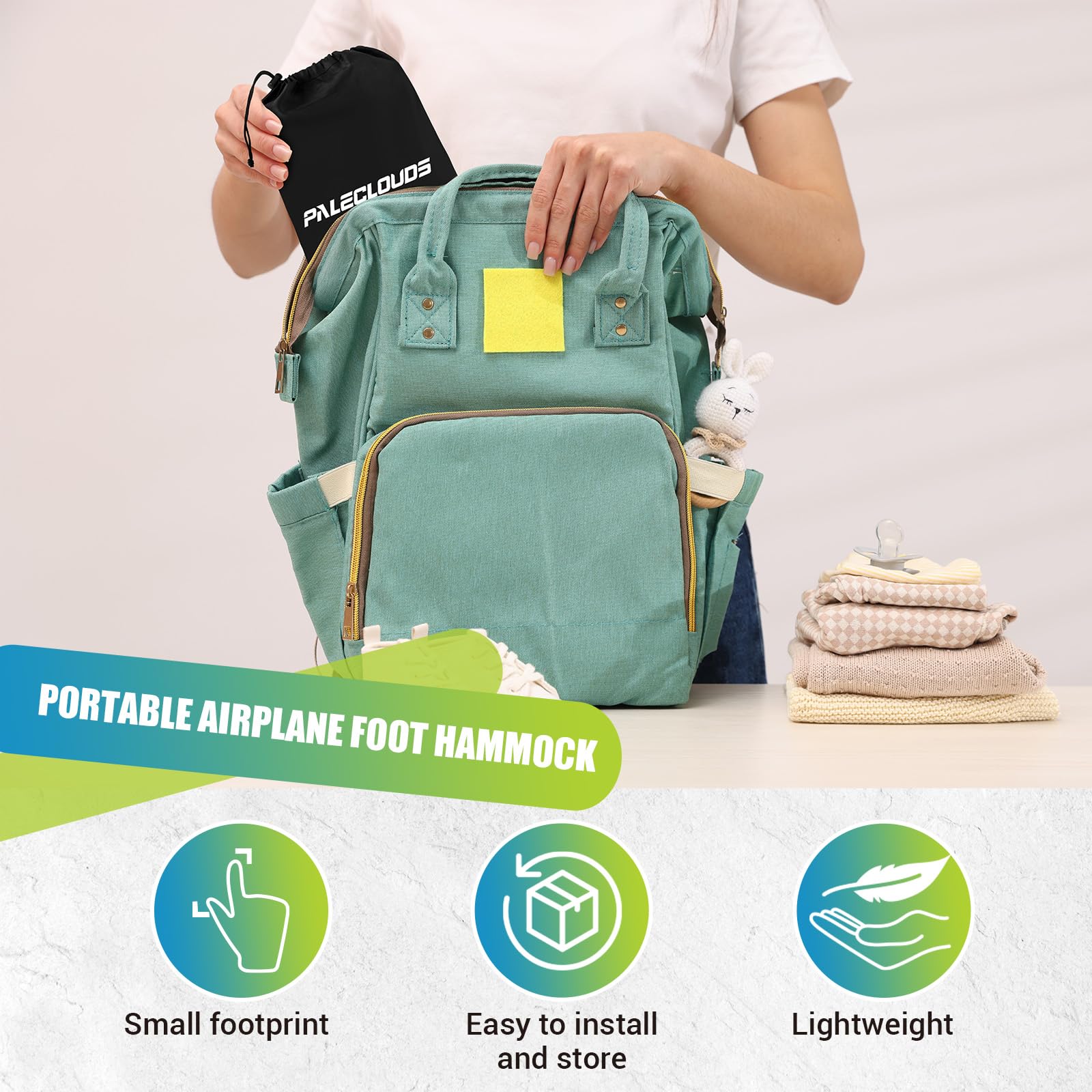 Foot Hammock for Plane Travel No Collapse Thickened Bamboo Airplane Foot Rest for Long Flight Desk Foot Hammock — view 6