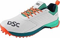 DSC Men's Cricket Shoes White-Navy Size 7 - Lightweight Breathable Grip & Cushioning for Peak Performance