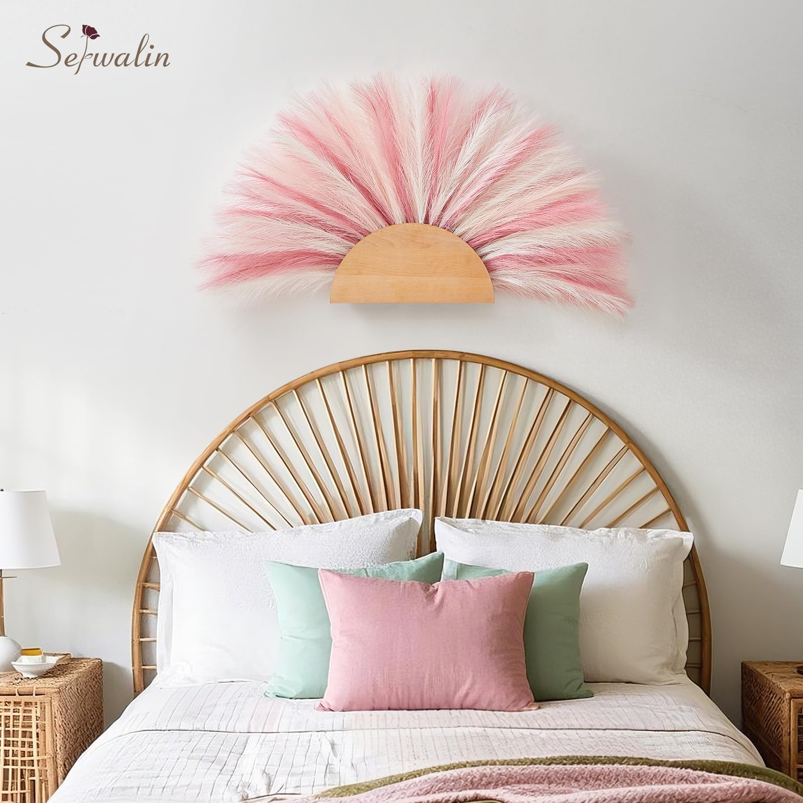 Serwalin 𝟲𝟬 𝙎𝙩𝙪̈𝙘𝙠 Rosa Pampasgras Dekor 45cm Kleine Rosa Pampasgras Künstliche Seidenblumen Home Decor Faux Federn für Vase Hellrosa Raumdekoration für Badezimmer Esszimmer Tisch Centerpiece