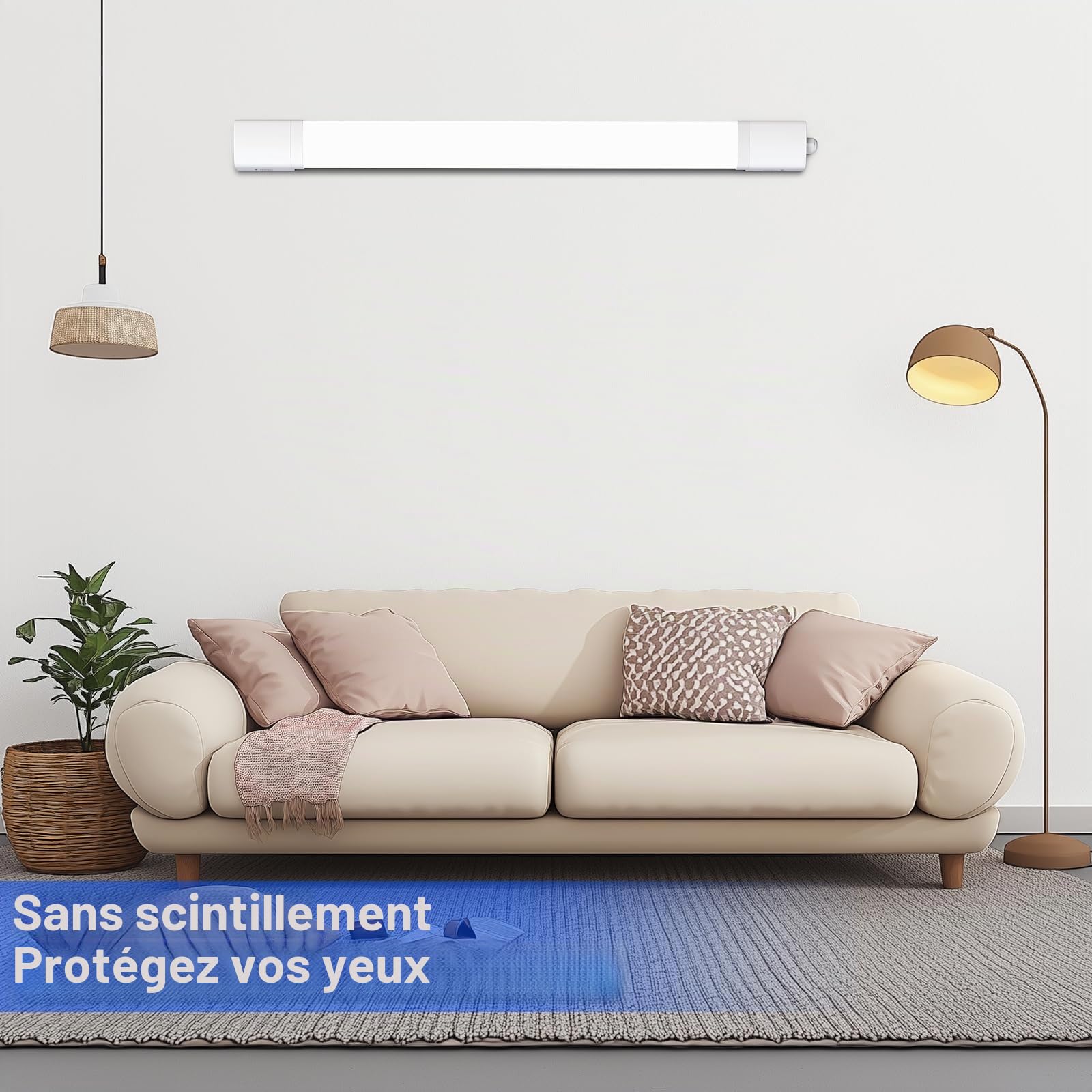ANTENLICHT Lampe LED plafonnier humide 120 cm 36 W 3960 lm blanc froid 5000 K étanche IP65 lampe d'atelier bureau cave