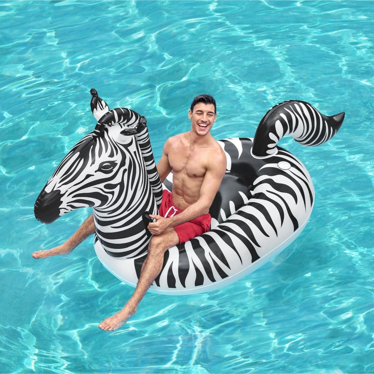 Bestway Zebra Aufblasbares Rutschen | Pool Float, Schwimmbad Kinder Aufblasbares Floß, Poolspielzeug für Kinder und Erwachsene