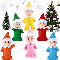 Vista 8 de 6 Piezas de Muñecas de Elfo de Navidad, Elfos Pequeños en Miniatura, Juguetes, Adornos Navideños, Accesorios, Rellenos de Media para Navidad