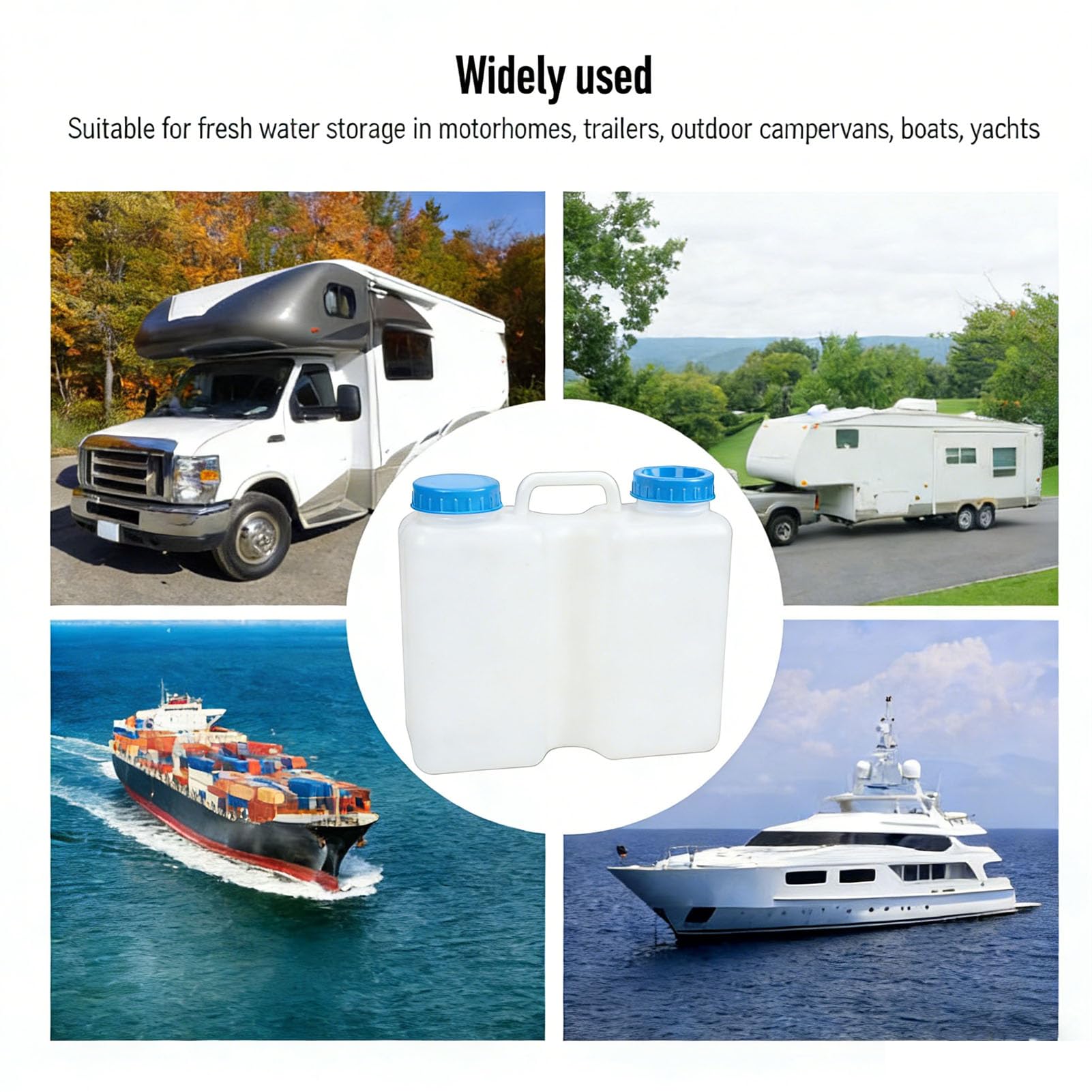 Asixxsix 3 Gallo RV-Frischwassertank, Lebensmittelechter LLDPE-Trinkwasserspeicher Zum Trinken, Kochen, Reinigen, Duschen, Wasserbehälter für Wohnmobile, Anhänger, Wohnmobile,