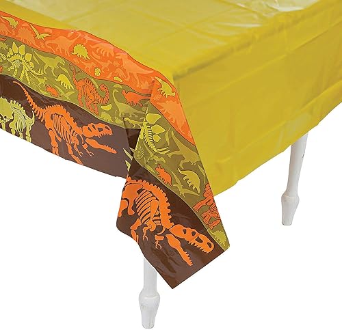 Mantel de plástico Dino Dig - Suministros de fiesta de cumpleaños de dinosaurios - 1 pieza