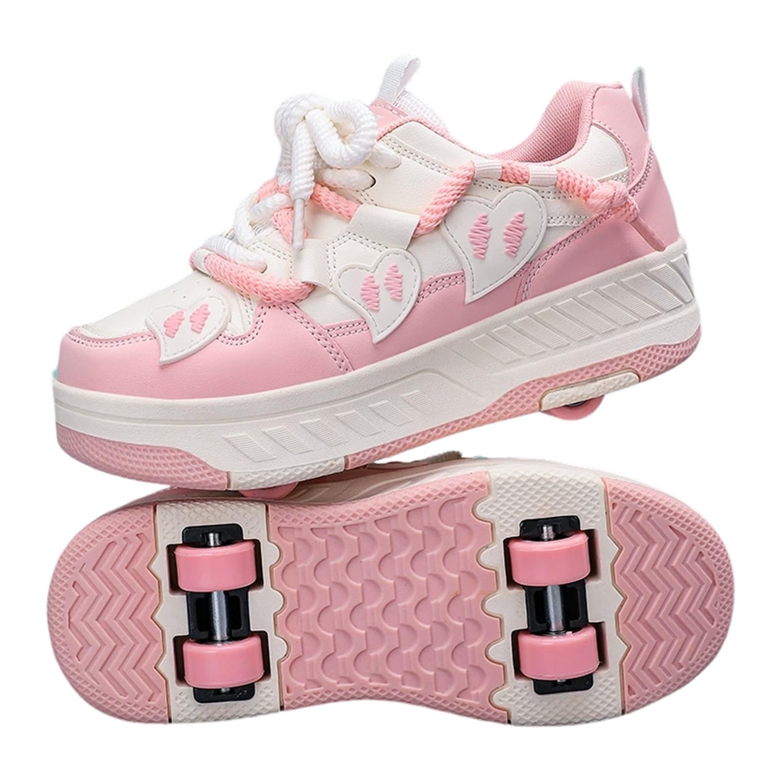 Surwin Mode Roller Adolescents/Enfant, Chaussures à roulettes Rétractables Détachables, Basket Roller Semelle Épais