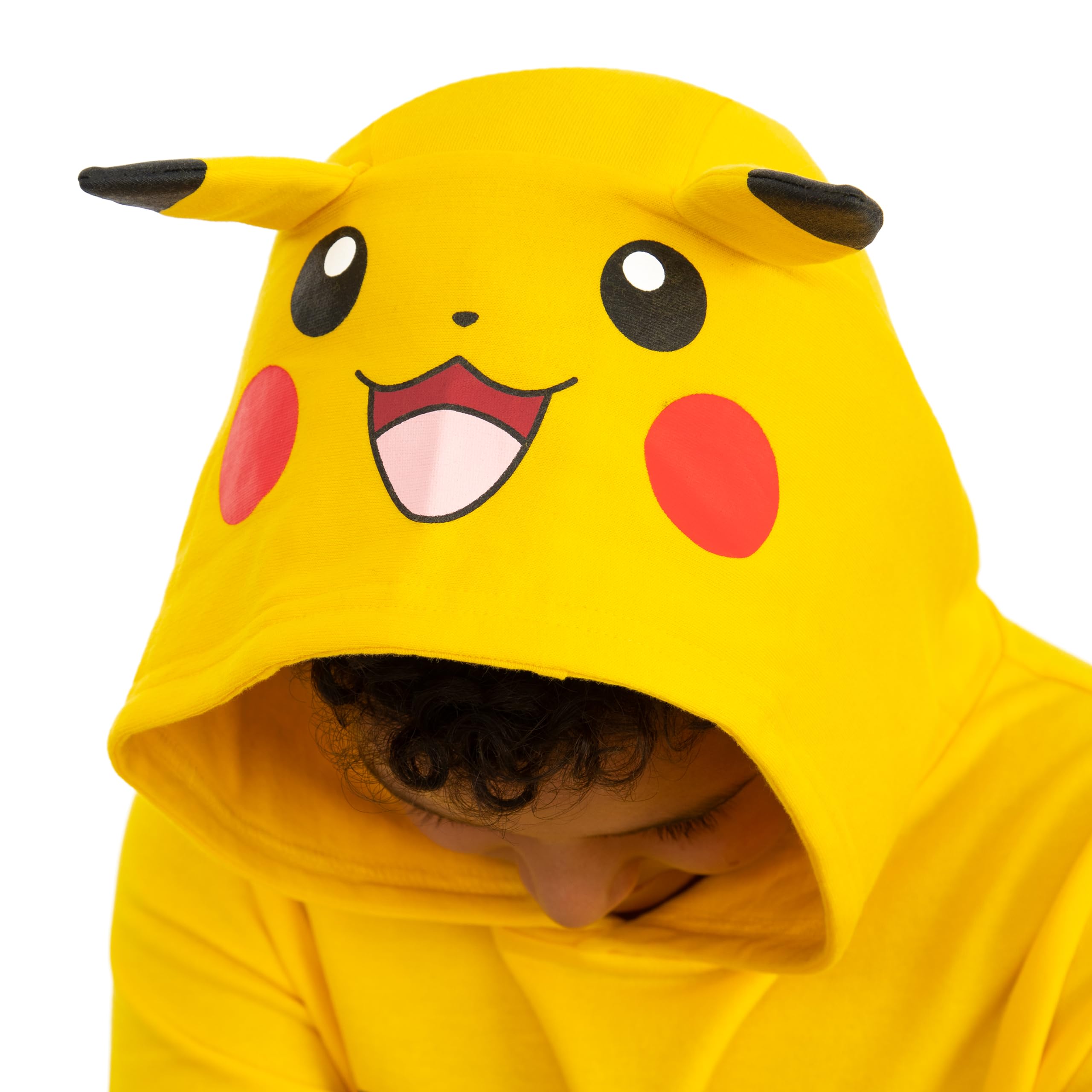 Pokémon Maglione per Bambini, Felpa con Cappuccio Orecchie 3D di Pikachu, Felpa Pikachu per Ragazzi