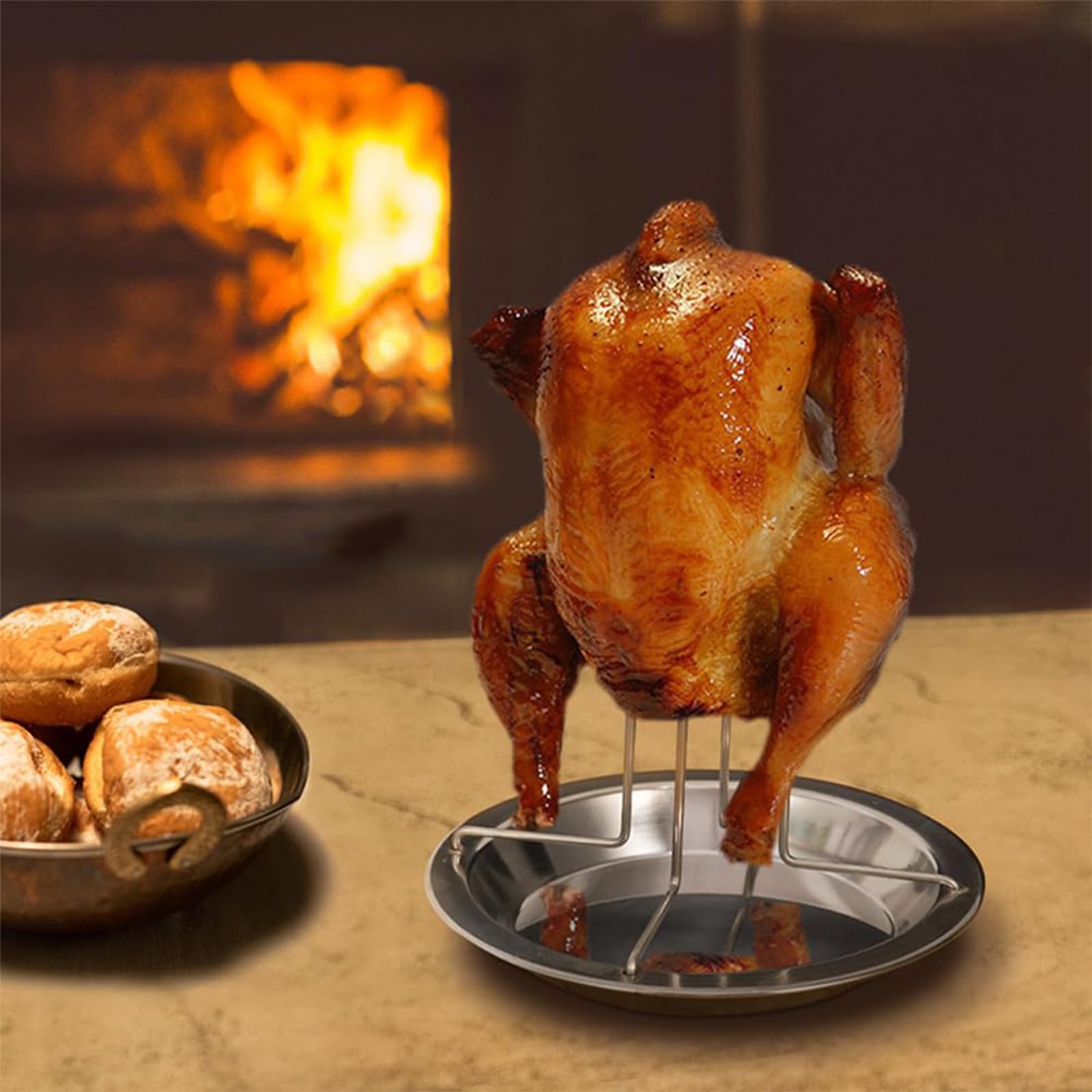 Piwnik ze stali nierdzewnej, pionowy opiekacz do kurczaka z patelnią ociekową, uchwyt na grilla, narzędzie do grillowania Washa