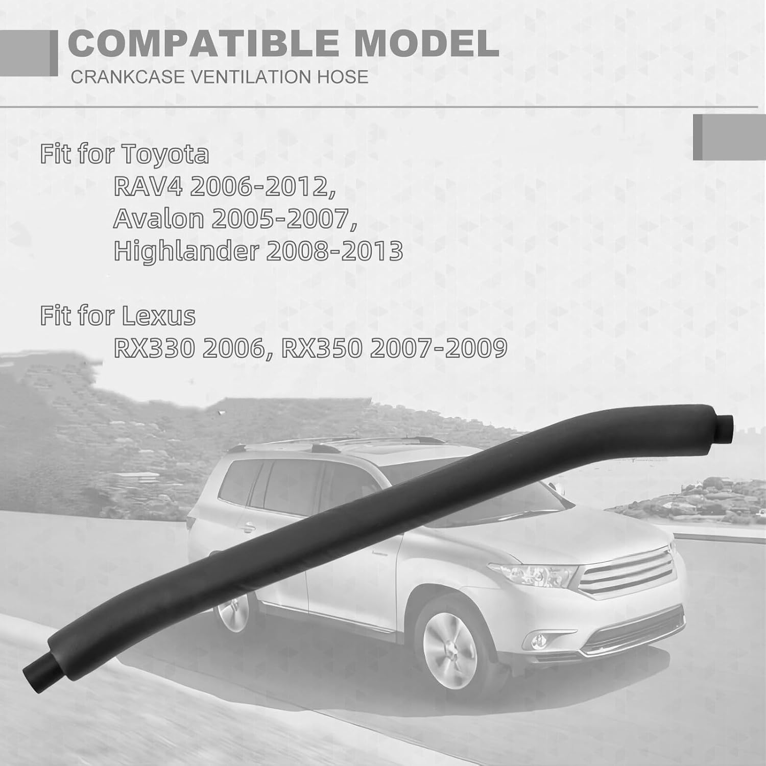 PCV Valve Vacuum Hose 12261-31050 Compatible with Toyota RAV4 2006-2012, Avalon 2005-2007, Highlander 2008-2013, Fit for Lexus RX330 2006, RX350 2007-2009