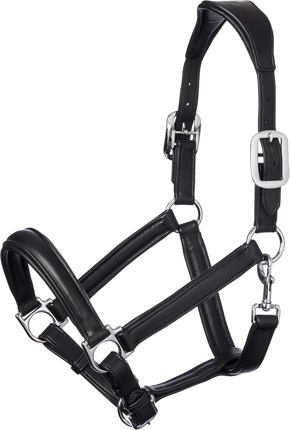 LeMieux Anatomic Headcollar for Horses - Padded Leather & Metal Fittings - Adjustable