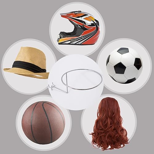 Miniatura 6 de Cuyacili 3 piezas de tablero de clavijas para casco, soporte de bola para motocicleta, soporte de montaje en pared, estante de almacenamiento para