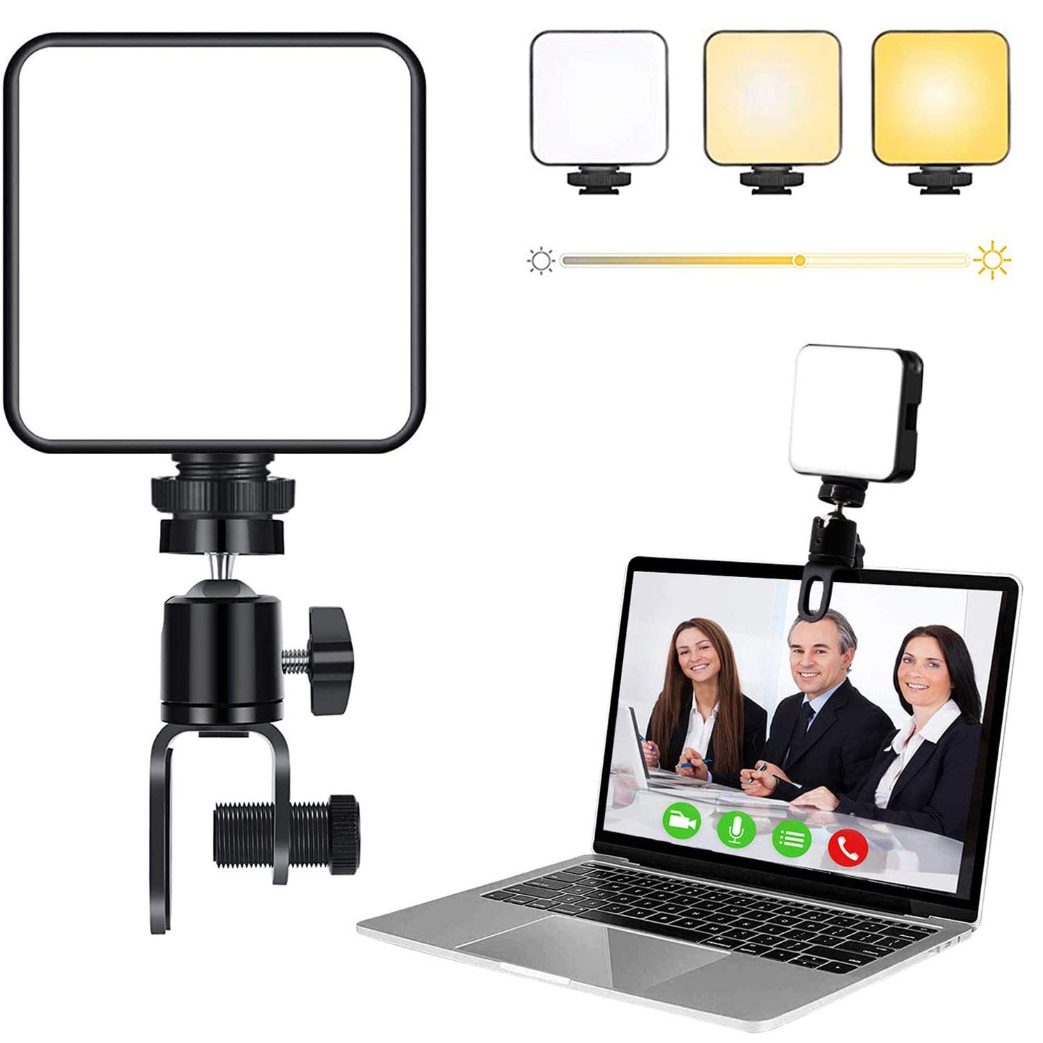 Video Conference Lighting Kit for Remote Working, Lighting for Video Conferencing, Photography, Zoom Calls, Broadcast, Live Streaming，Adjustable Video Light with 2021 a upgraded sturdy detachable clip