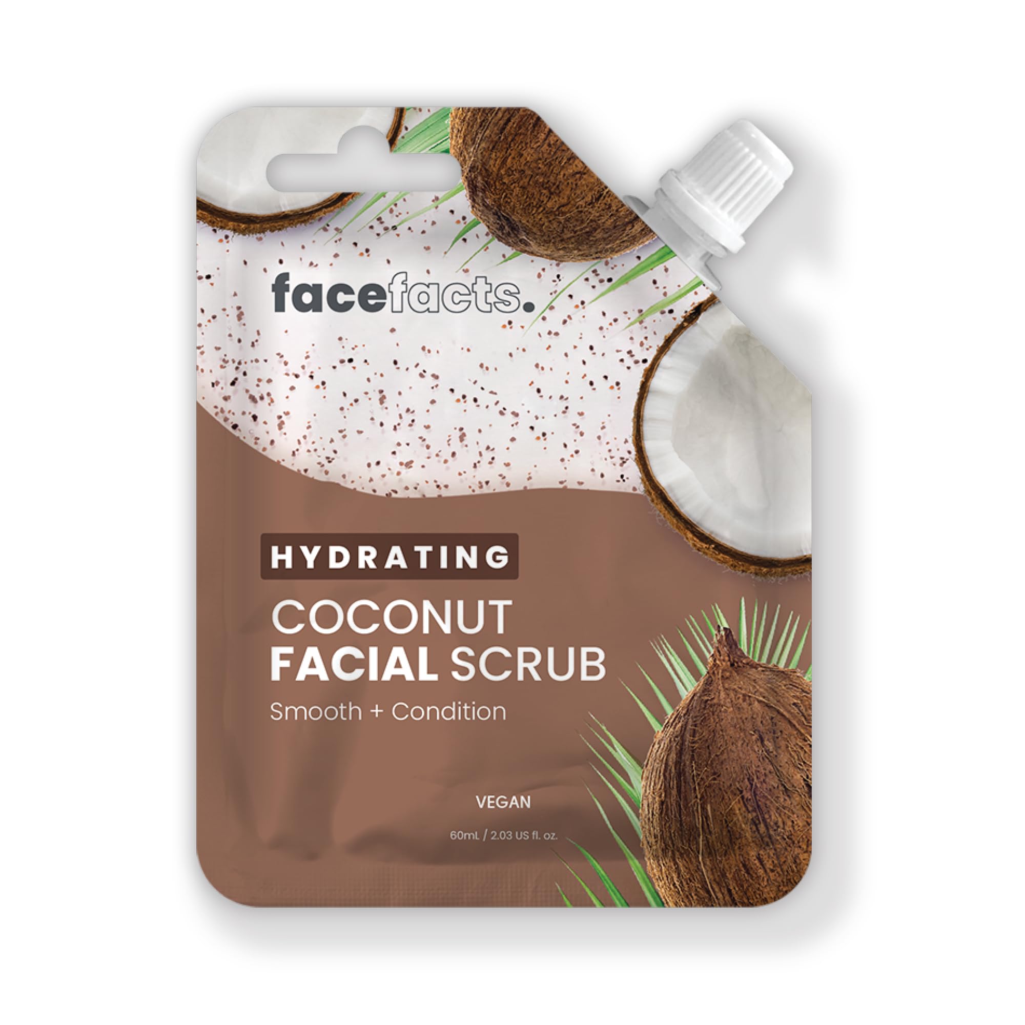 Face Facts Soothing Coconut Facial Scrub 60ml with Walnut Shell Powder ...