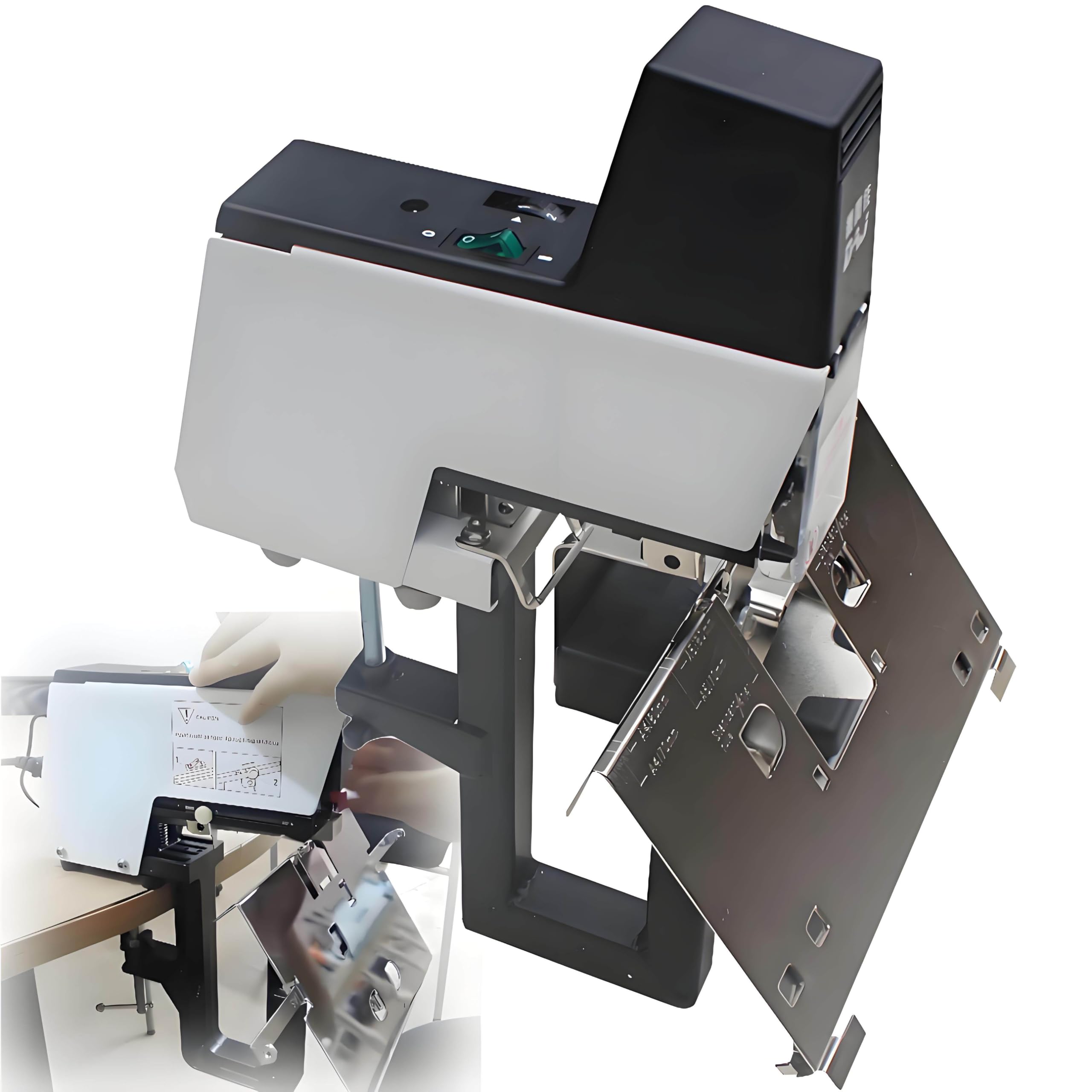 Cucitrice a Braccio Lungo e cordonatrice parallela 2 in 1 per Ufficio, casa e tipografie.